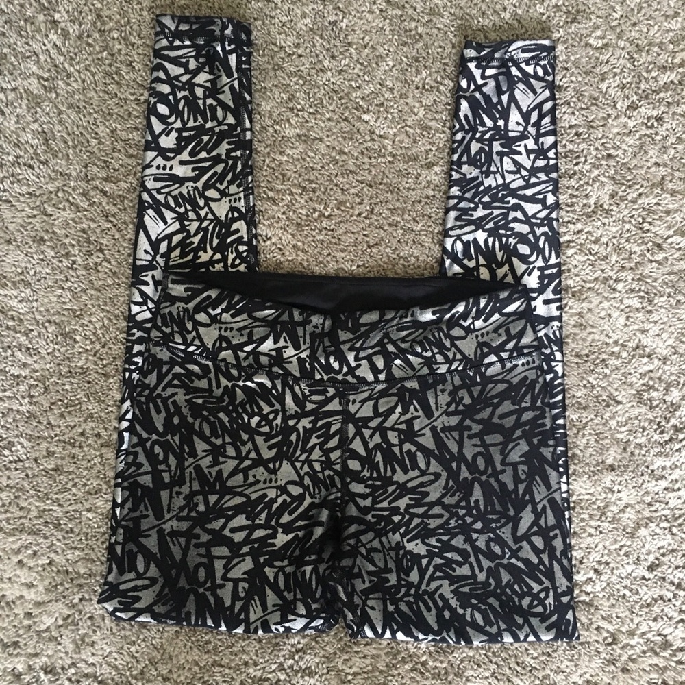 Zumba Fitness Workout Pants, Silver & Black